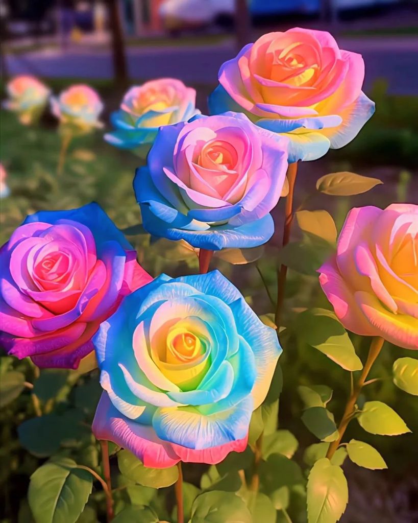 فروش عمده گل‌ رز هفت رنگ